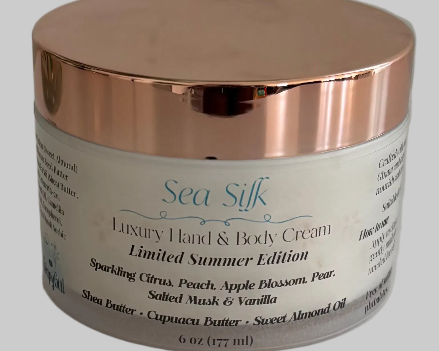 Sea Silk Luxury Hand & Body Cream ( Smells like citrus, pear, peach, vanilla)
