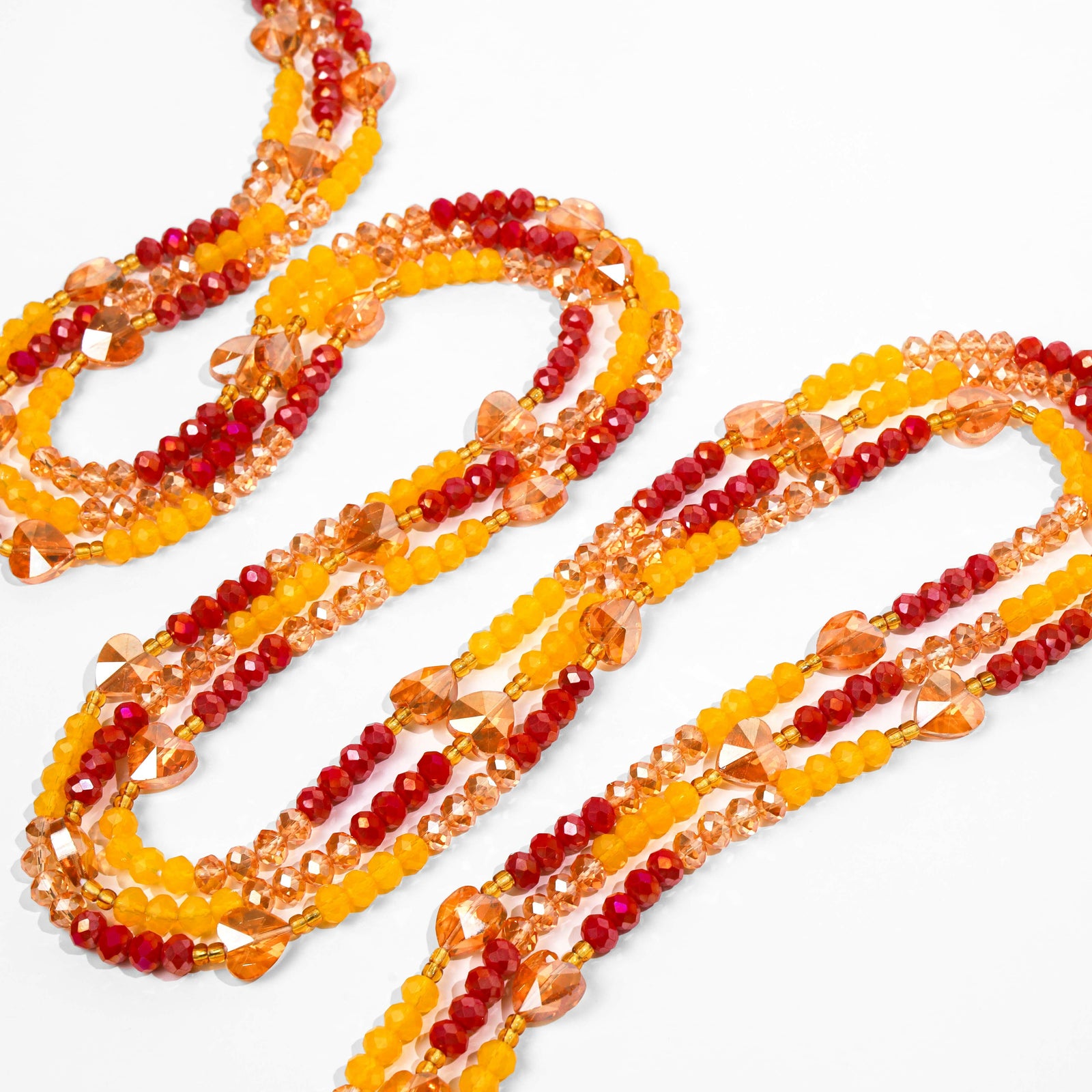 Red and Gold Luxury African Waist Beads